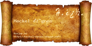 Heckel Ágnes névjegykártya