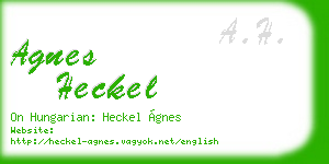 agnes heckel business card